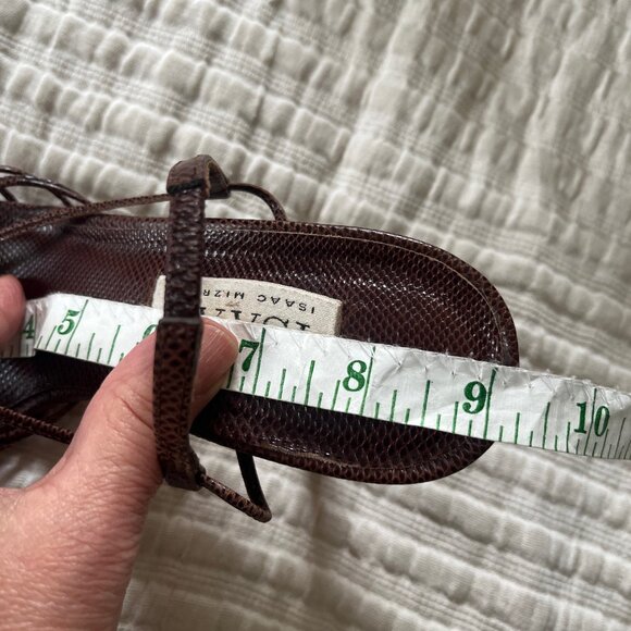 Vintage Isaac Mizrahi Lizard Print Slingback Sandals - Picture 16 of 16